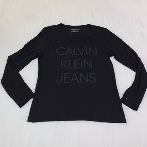 4/$25♦️ CALVIN KLEIN Long Sleeve Black Logo Tee